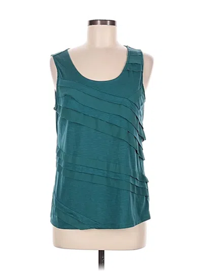 Pre-owned Coldwater Creek Sleeveless T-shirt In Teal