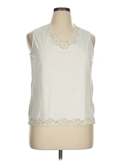 Pre-owned Coldwater Creek Sleeveless T-shirt In White