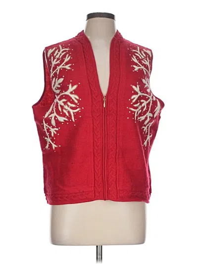 Pre-owned Coldwater Creek Sweater Vest In Red