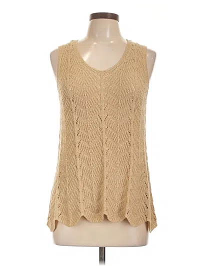 Pre-owned Coldwater Creek Sweater Vest In Tan