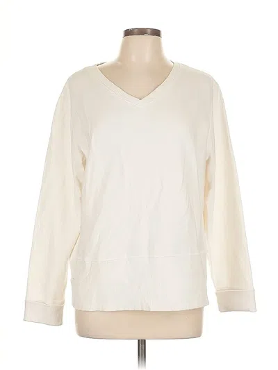 Pre-owned Coldwater Creek Sweatshirt In White
