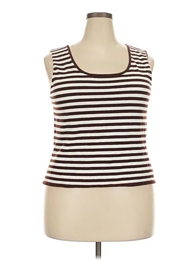 Pre-owned Coldwater Creek Tank Top Brown Strapless Neckline Tops