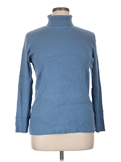 Pre-owned Coldwater Creek Turtleneck Sweater In Blue