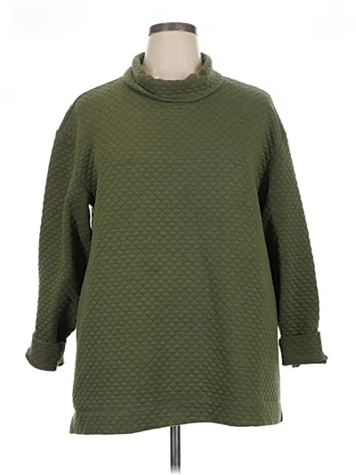 Pre-owned Coldwater Creek Turtleneck Sweater In Green