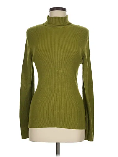 Pre-owned Coldwater Creek Turtleneck Sweater In Green