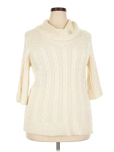 Pre-owned Coldwater Creek Turtleneck Sweater In Ivory
