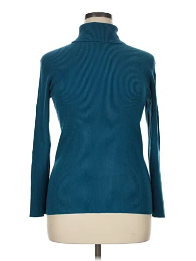 Pre-owned Coldwater Creek Turtleneck Sweater In Teal