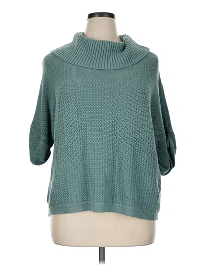 Pre-owned Coldwater Creek Turtleneck Sweater In Teal
