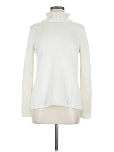 Pre-owned Coldwater Creek Turtleneck Sweater In White