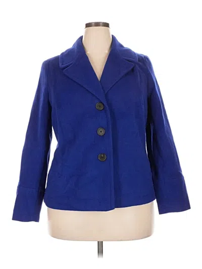 Pre-owned Coldwater Creek Wool Blazer Jacket In Blue