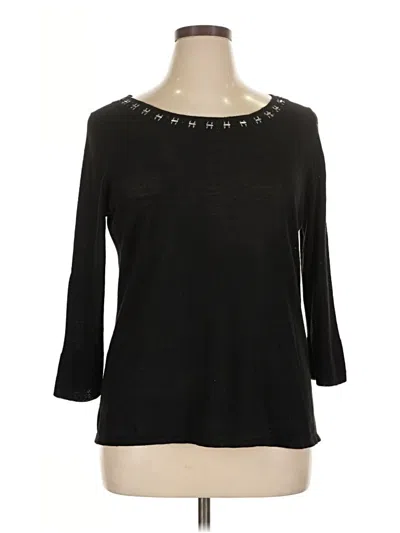 Pre-owned Coldwater Creek Wool Pullover Sweater In Black