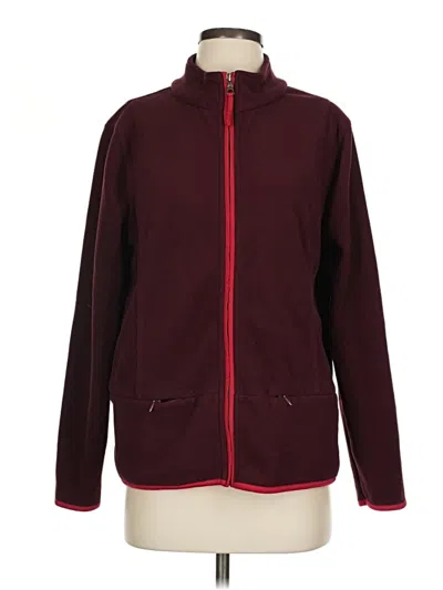 Pre-owned Coldwater Creek Zip Up Hoodie In Burgundy