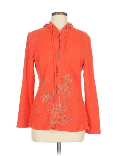 Pre-owned Coldwater Creek Zip Up Hoodie In Orange