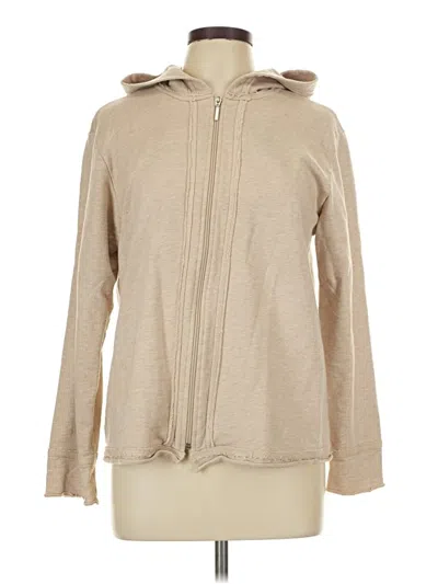 Pre-owned Coldwater Creek Zip Up Hoodie In Tan