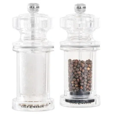 Cole & Mason 605 Salt & Pepper Mill Gift Set In Clear