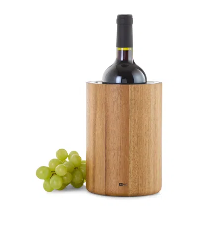 Cole & Mason Acacia Wood-stainless Steel Wine Cooler In Brown