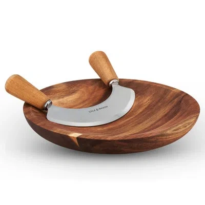 Cole & Mason Ashden Mezzaluna With Acacia Board In Brown