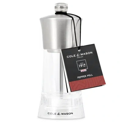 Cole & Mason Bromley Acrylic Pepper Mill 6" In Silver