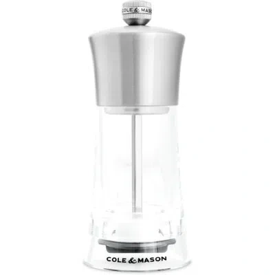 Cole & Mason Bromley Acrylic Salt Mill 6" In Silver