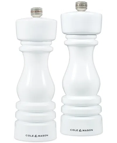 Cole & Mason Cole Mason London 7" Wooden Salt & Pepper Mill Gift Set In White