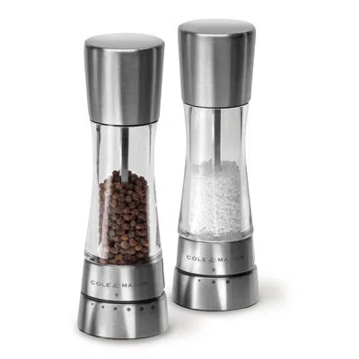 Cole & Mason Derwent Salt & Pepper Mill Gift Set, Stainless Steel In Silver;clear