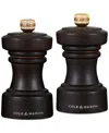 Cole & Mason Hoxton 4" Wooden Salt & Pepper Mill Gift Set In Dark Brown