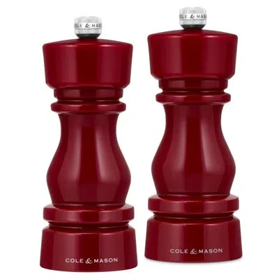 Cole & Mason London 150mm Acrylic Red Salt & Pepper Grinder Set 6"