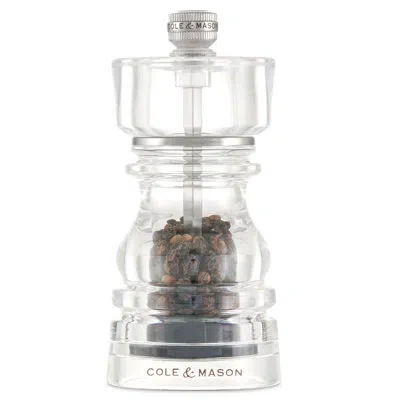 Cole & Mason London Acrylic Pepper Mill 5" In Transparent