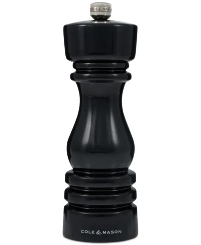 Cole & Mason London Classic Beech Wood 7" Pepper Mill In Black