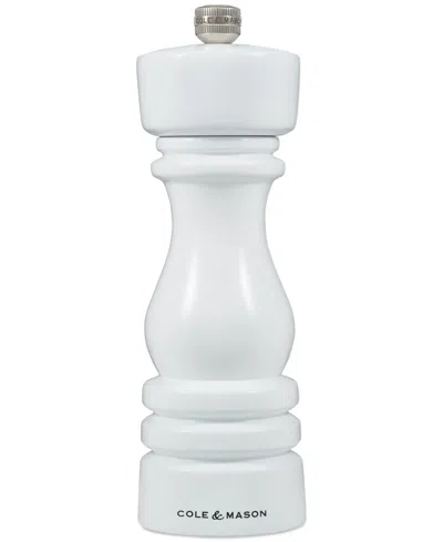 Cole & Mason London Classic Beech Wood 7" Pepper Mill In White