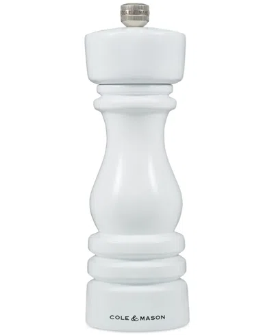 Cole & Mason London Classic Beech Wood 7" Salt Mill In White