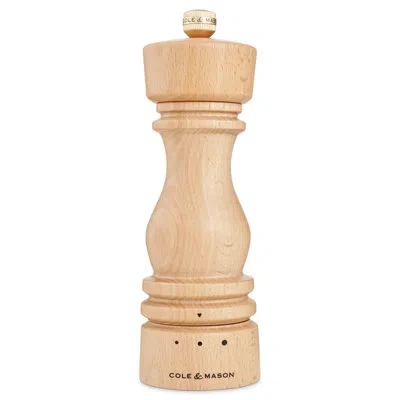 Cole & Mason London Natural Beech Grind Select Salt Mill 7" In Brown