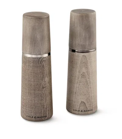 Cole & Mason Marlow Salt And Pepper Mills In Gray