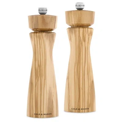 Cole & Mason Portobello Olive Wood Salt & Pepper Grinder Set 8" In Brown