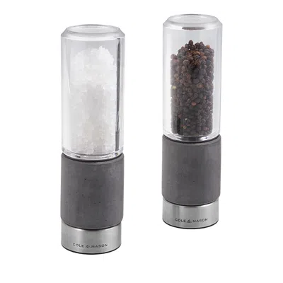 Cole & Mason Regent Concrete And Acrylic Salt And Pepper Mill Gift Set In Gray