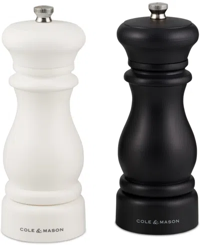 Cole & Mason Southwold Classic Salt & Pepper Mill Gift Set, Black/white In Multi