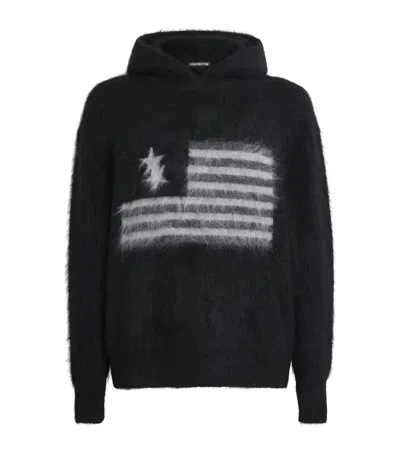 Cole Buxton Alpaca-blend Flag Hoodie In Black