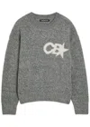 Cole Buxton Cb Star Logo-intarsia Brushed Wool-blend Jumper In Gray