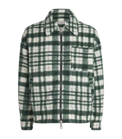 Cole Buxton Check Overshirt In Green