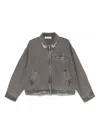 Cole Buxton Mens Black Distressed Trucker Denim Jacket