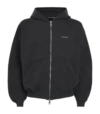 Cole Buxton Cotton Mini Logo Zip-up Hoodie In Black