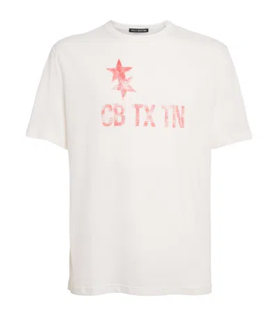 Cole Buxton Cotton Printed Cb Tx Tn T-shirt In White