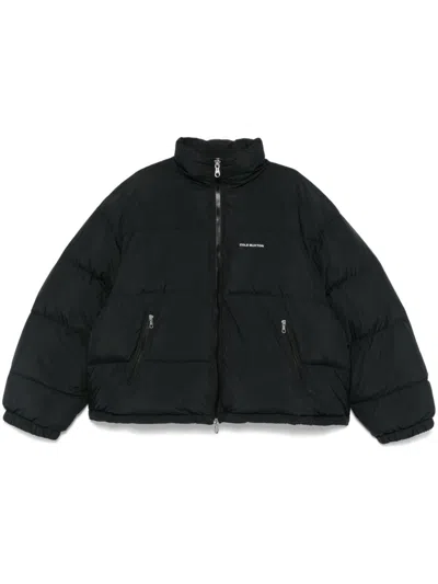 Cole Buxton Mens Black Cropped High-neck Relaxed-fit Shell-down Jacket