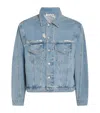 Cole Buxton Distressed Denim Jacket In Blue