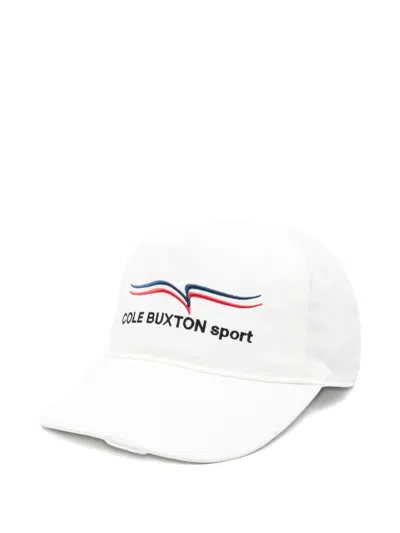 Cole Buxton Distressed Logo-embroidered Baseball Cap In White