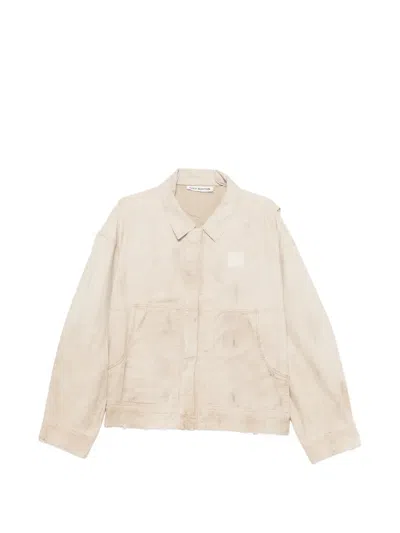 Cole Buxton Distressed Panelled Jacket In Neutral