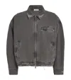 Cole Buxton Distressed Trucker Jacket In Gray