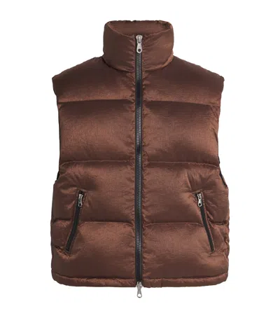 Cole Buxton Down-filled Gilet In Brown