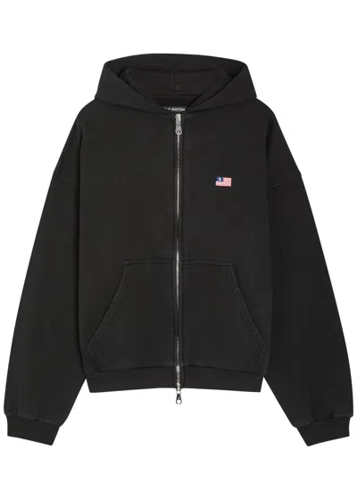 Cole Buxton Embroidered Cotton Sweatshirt In Black