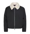 Cole Buxton Faux Fur-collar Bomber Jacket In Black